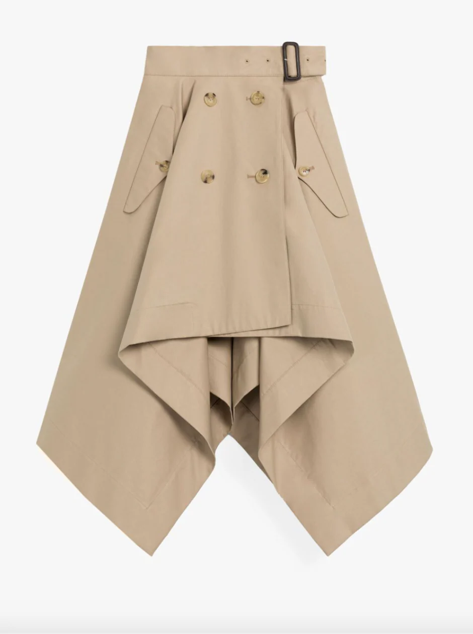Mackintosh Honey Cotton Gabardine Skirt