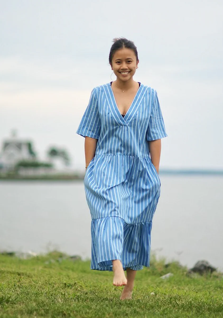 Every Occasion Petticoat Dress - Blue Stripe