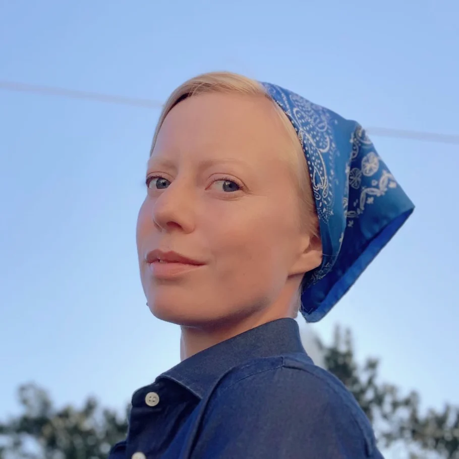 Blue Silk Bandana - Image 3