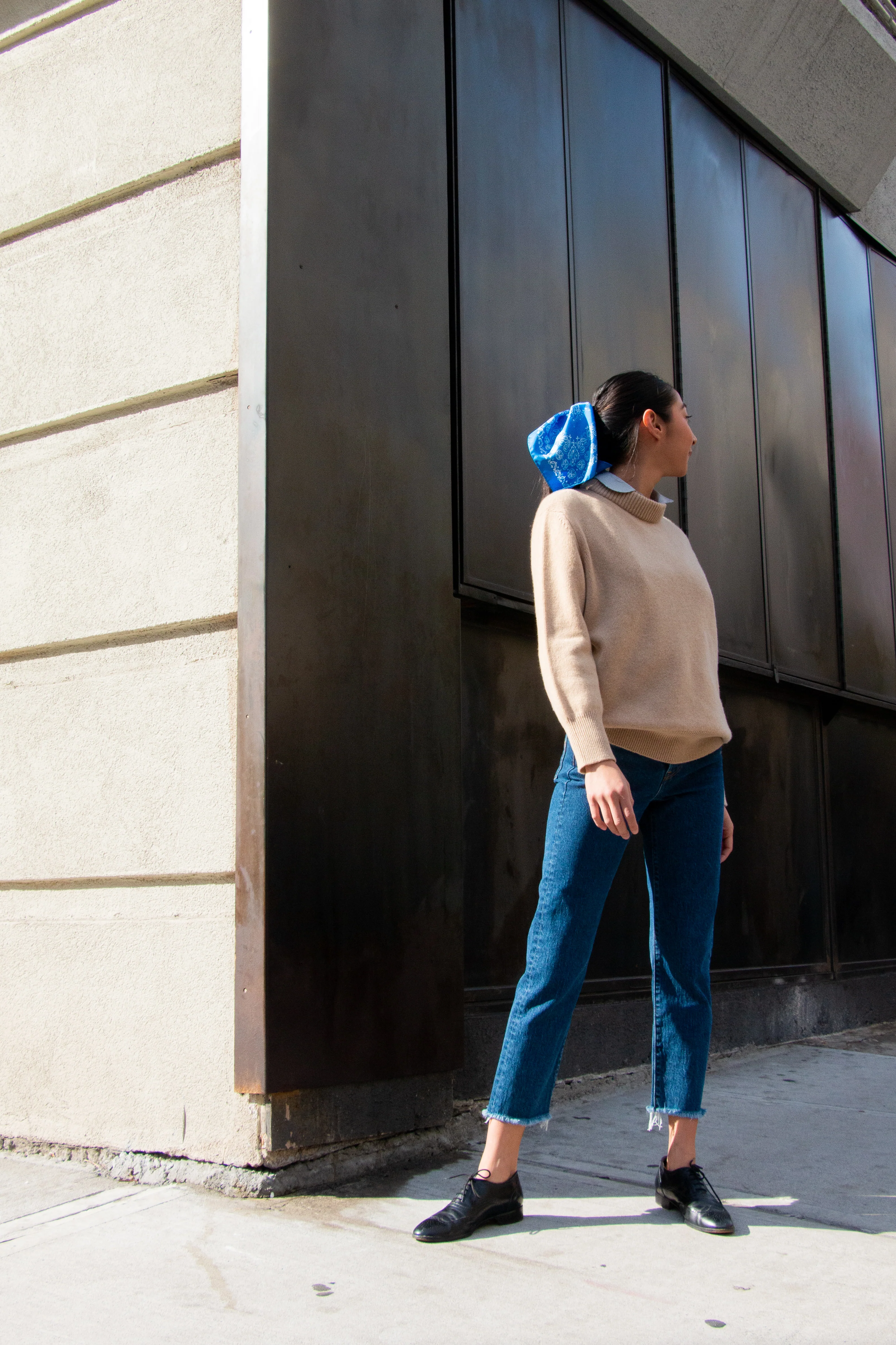 Blue Silk Bandana - Image 4