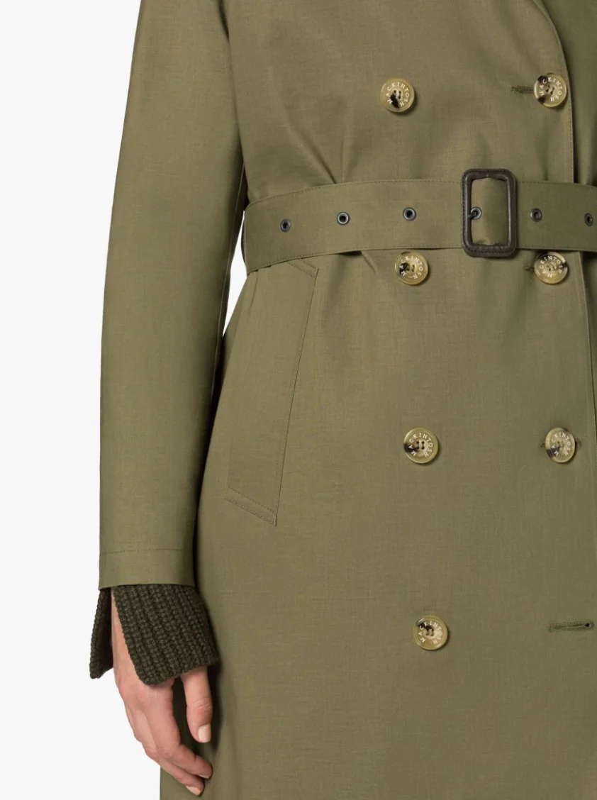 Mackintosh Khaki Bonded Cotton Trench Coat - Image 2