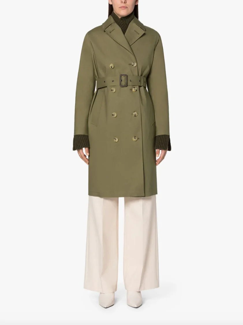 Mackintosh Khaki Bonded Cotton Trench Coat - Image 3
