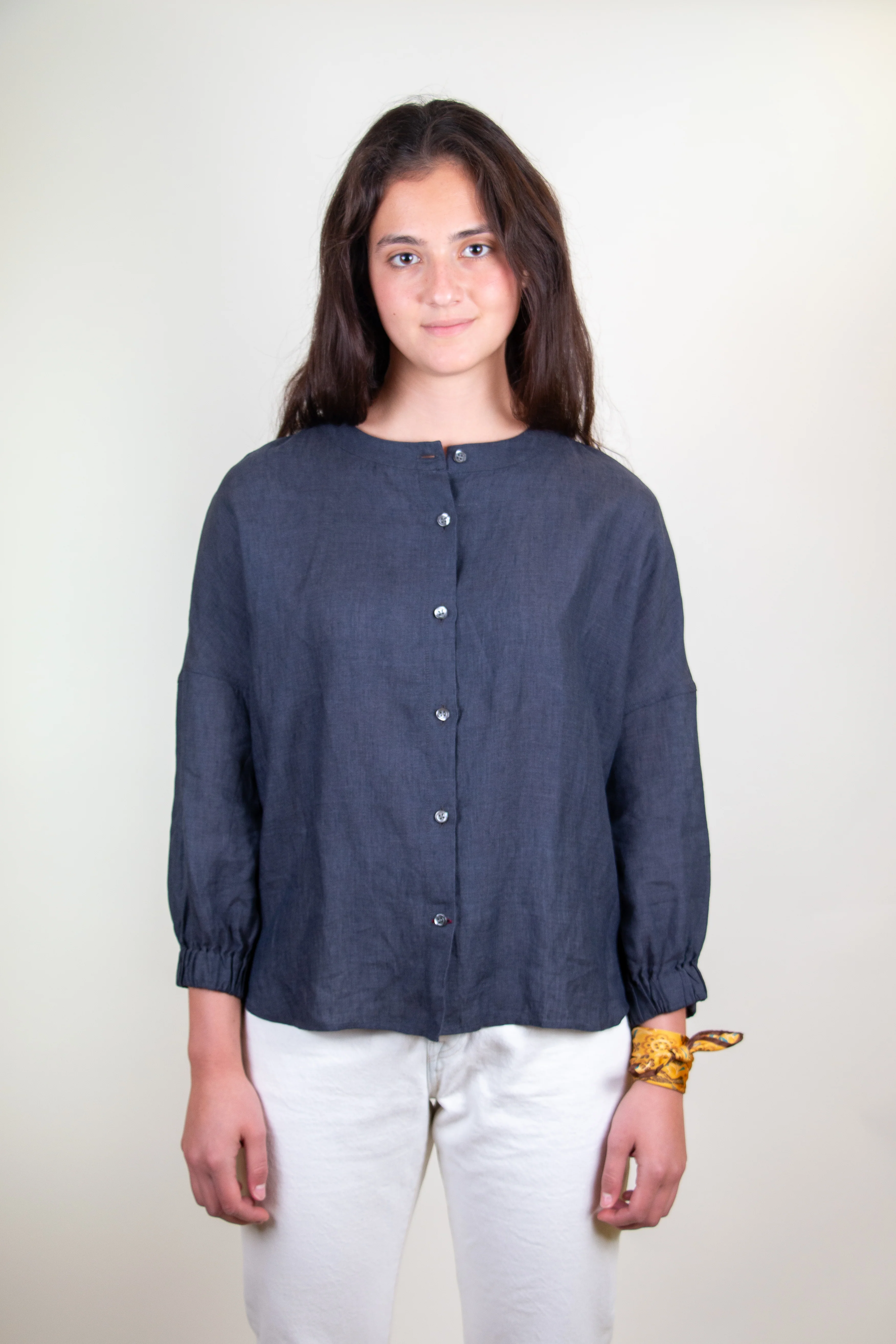 Slate Linen Trois Relaxed Shirt - Image 3